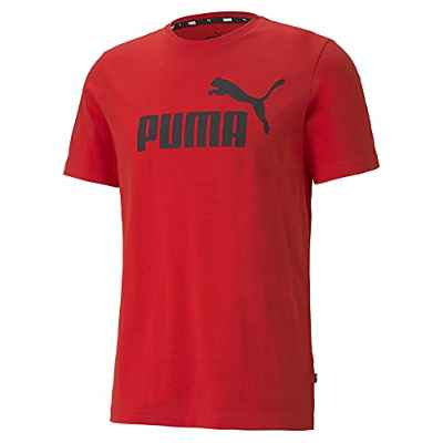 PUMA Logo Tee, Camiseta Hombre, Rosso (Red), S