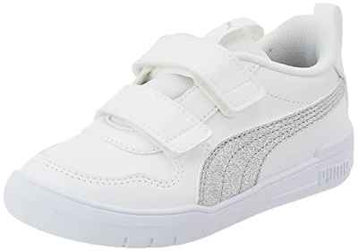 PUMA Multiflex Glitz FS V PS, Zapatillas Deportivas, Multicolor White Silver, 32 EU