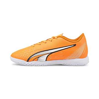 PUMA Play It Jr, Zapatillas de fútbol, Ultra Orange White Blue Glimmer, 36 EU