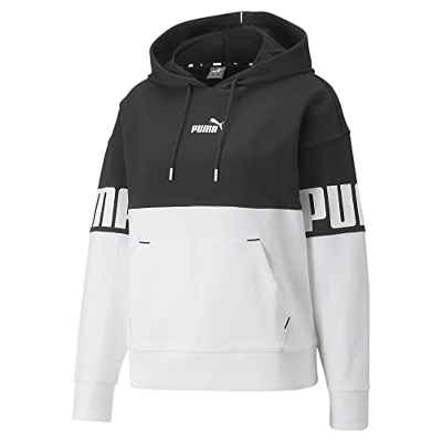 PUMA Power Colorblock Hoodie TR Sudadera, Mujer, Black, s