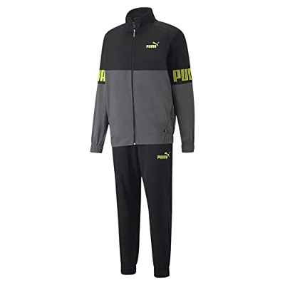 PUMA Power Colorblock Poly Suit Cl Chándal, Hombre, Black-Lemon Sherbert, XL