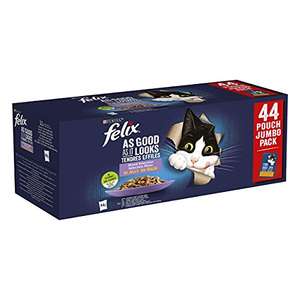 Purina Felix Fantastic Comida Húmeda para Gato Adulto Pack Surtido, 44 sobres de 85g, 1 unidad (14,39€ compra recurrente)