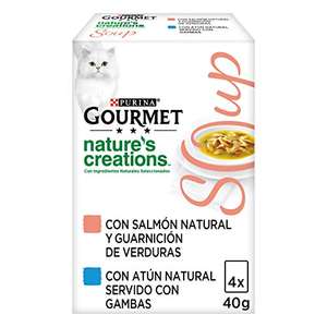 Purina gourmet soup gatos, salmón atún gambas, 40 x 40g