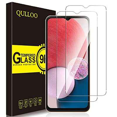 QULLOO Protector de Pantalla para Samsung Galaxy A13 4G&5G / Galaxy M23 5G / Galaxy M33 5G, Cristal Templado [9H Dureza] [Anti-Huella] para-2 Piezas