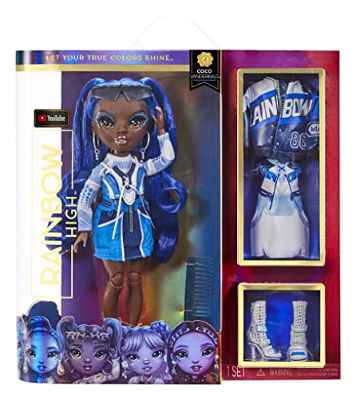 RAINBOW HIGH Coco VANDERBALT-Muñeca de Moda Azul Cobalto-Incluye 2 Vestidos Mix & Match con Accesorios-para niños de 6 a 12 años-Coleccionable, Color (MGA Entertainment 578321EUC)