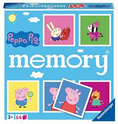 Ravensburger - Memory Peppa Pig, Juego Memory para Niños y Familias, Edad Recomendada 4+, 64 Cartas de Juego, 20886 9