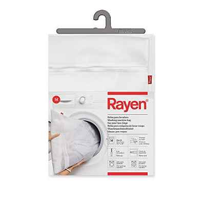 Rayen Lavadora y Secadora lavandería | Funda para Colada con Cremallera | Bolsa Protectora Reutilizable para el Lavado de Ropa | Talla M | 50 x 70 cm | 1 unidad, Blanco