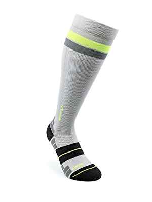 Relaxsan 800 Sport Socks (Plata/Amarillo, 2L) – Medias deportivas compresión graduada Fibra Dryarn rendimiento máximo