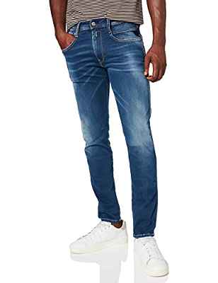 REPLAY Anbass Hyperflex Re-Used Xlite Jeans, 009 Azul Medio, 36 W / 34 L para Hombre