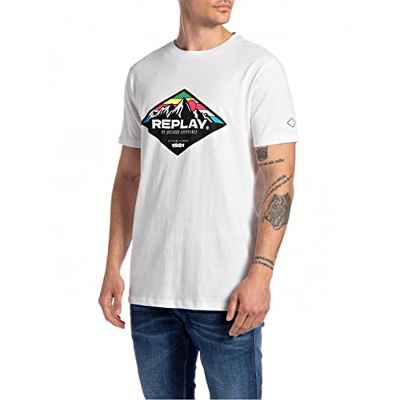 REPLAY M6299 Camiseta, Blanco (001 White), L para Hombre