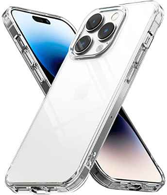 Ringke Fusion Compatible con Funda iPhone 14 Pro 6.1 Pulgadas, Carcasa Queda como un Guante, Case Transparente con Agujeros para Cuerda - Clear