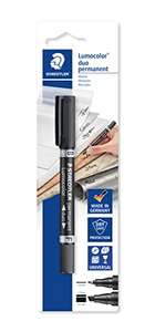 Rotulador permanente Staedtler, color negro, doble punta