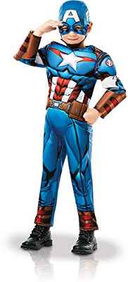 Rubie's 640833S Disfraz oficial de Marvel Avengers Capitán América Deluxe para niños, niños de 3 a 4 años, altura 104 cm