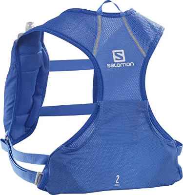Salomon AGILE 2 SET Mochila ligera de trail running, Unisex, Incl. 2 botellas SoftFlask 500 ml, LC1417700, Azul (Nebulas Blue)