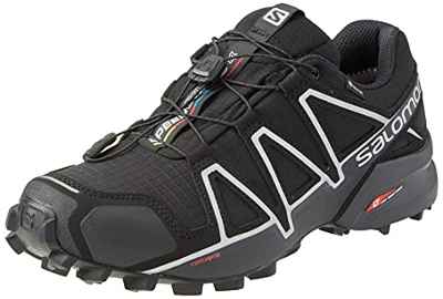 Salomon Speedcross 4 Gore-Tex (impermeable) Hombre Zapatos de trail running, Negro (Black/Black/Silver Metallic X), 43 1/3 EU