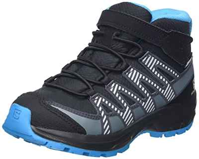 Salomon XA Pro V8 Mid Climasalomon Waterproof (impermeable) unisex-niños Zapatos de trail running, Negro (Black/Monument/Hawaiian Ocean), 28 EU