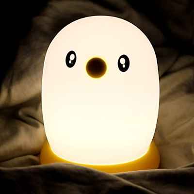 SALUOKE Linda luz nocturna para niños: 7 luces de noche de silicona suave que cambian de color con USB recargable lámpara de guardería para decoración de dormitorio - Regalos para niños pequeños