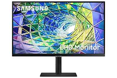 Samsung LS27A800UJUXEN - Monitor Profesional de 27" 4K UHD (3,840 x 2,160, Panel IPS), HDR10, 5ms, Flicker Free, Ajustable en Altura, inclinación, Giro y pivote, HDR10 & USB C, Plano