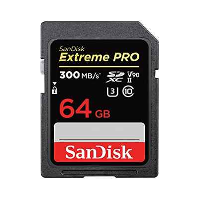 SanDisk Extreme PRO - Targeta de Memoria SDXC de 64GB, hasta 300MB/s, UHS-II, Class 10, V90, U4