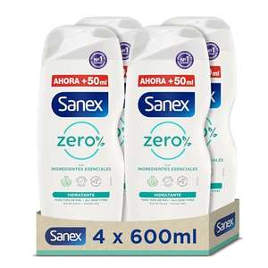 Sanex Zero% Hidratante Gel de Ducha, Pack 4