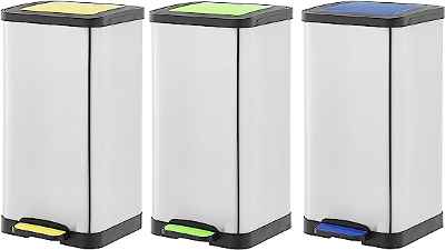 Set de 3 Cubos Basura 15L Amazon Basics