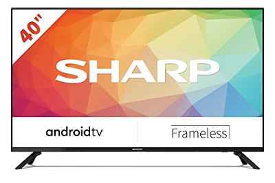 Sharp 40FG6EA - Android TV (11) de 40" (Full HD, 2X HDMI, 2X USB, Bluetooth), Google Assistant, Chromecast, Dolby Audio, Active Motion 400, Color Negro, 40 Pulgadas