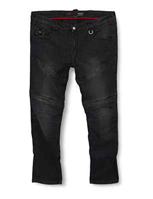 Shima Gravel Vaquero Moto Hombre - Pantalones Jeans Ventilados Slim Fit Hombres con Refuerzos de Kevlar, Prottecion CE de Rodilla y Cadera (Negro, 38)