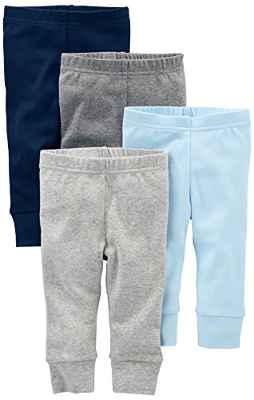 Simple Joys by Carter's pantalón para bebé, paquete de 4 ,Azul/Gris ,Recién nacido