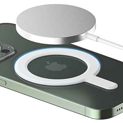Sinjimoru M-Plate - Pegatina magnética Universal para Todos los Smartphones y para iPhone, Compatible con Cargador MagSafe, Accesorios Magsafe y Funda para iPhone, Color Blanco