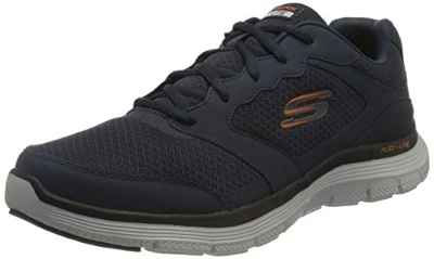 Skechers FLEX ADVANTAGE 4.0, Zapatillas para Hombre, Navy Leather/Mesh/Pu/Trim, 45 EU