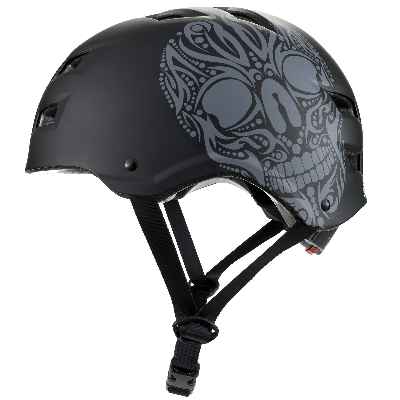 Skullcap® Casco BMX - Casco Skate - Casco Bici, Adulto, Negro, Talla L, Skull