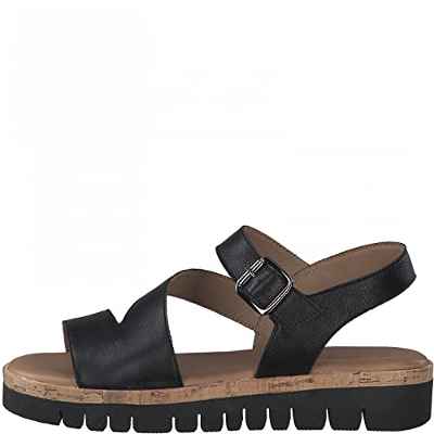 s.Oliver 5-5-28710-38, Sandalias Planas Mujer, Negro, 38 EU