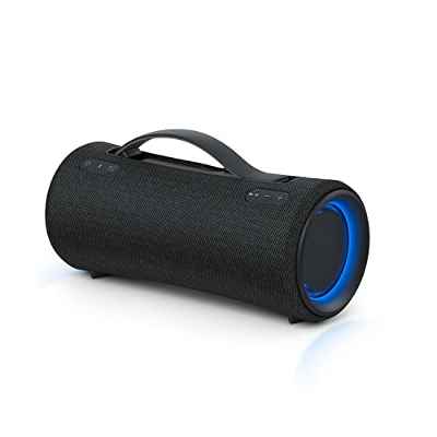 Sony SRS-XG300 - Altavoz inalámbrico bluetooth portátil con iluminación y un potente sonido, resistente al agua, 25 horas de duración de la batería, carga de smarphone y carga rápida, negro