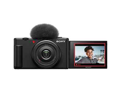 Sony ZV-1F Cámara Digital, para Vlogs, con Pantalla Multiángulo, Vídeo 4K, Cámara Lenta y Funciones para Vlog, Negra