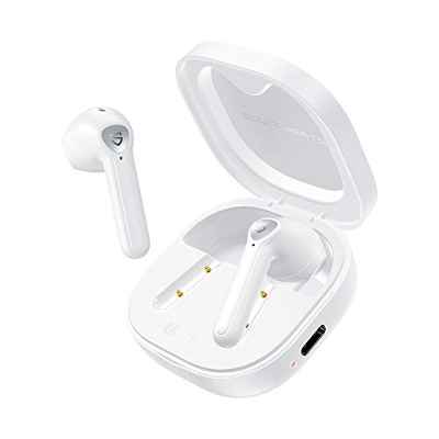 SoundPEATS TrueAir2 Auriculares inalámbricos Bluetooth 5.2 Qualcomm3040 aptX TrueWireless Mirroring, 4-Micrófonos Cancelación de Ruido CVC Llamadas Alaras, Diseño Semi-in-Ear, 25 Horas (Blanco)