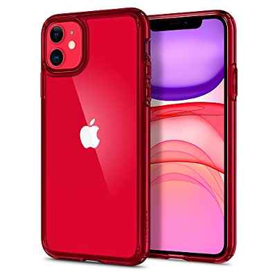 Spigen Funda Ultra Hybrid Compatible con iPhone 11 - Rojo Cristalina