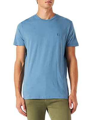 Springfield Camiseta Basica Logo para Hombre, Azul Medio, XL