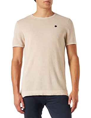 Springfield Camiseta Estructura Torzal, Camiseta, Hombre, Beige (Arena), M