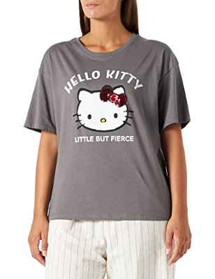 Springfield Camiseta Hello Kitty para Mujer, Negro, XL