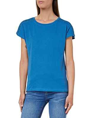 Springfield Camiseta Hombros Crochet, Camiseta para Mujer, Azul (Light Blue), S