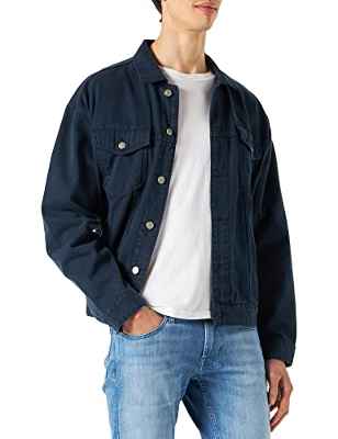 Springfield Chaqueta Trucker Denim Oversize, Azul Oscuro, XL para Hombre