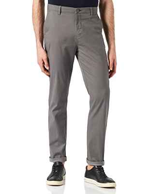 Springfield Chino Slim Microprint Pantalones, Gris Medio, 42 para Hombre