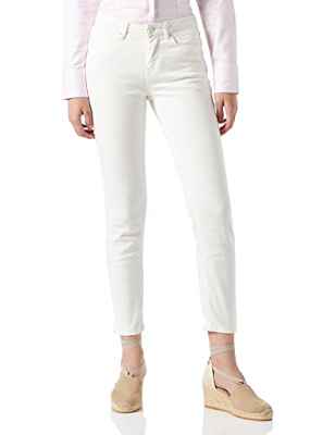 Springfield Jeans Sarga Color Lavado Pantalones Vaqueros, Beige, 38 para Mujer