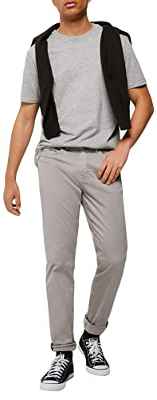Springfield Pantalón 5 Bolsillos Ligero Color Slim Lavado, Gris Medio, 6 para Hombre