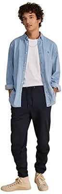 Springfield Pantalón Jogger, Pantalones deportivos Hombre, Azul Marino (Navy Blue), XL