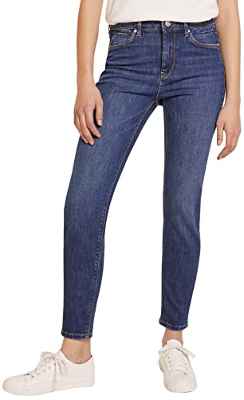 Springfield Pantalón Vaquero Slim Cropped básico, Azul Medio, 38 para Mujer