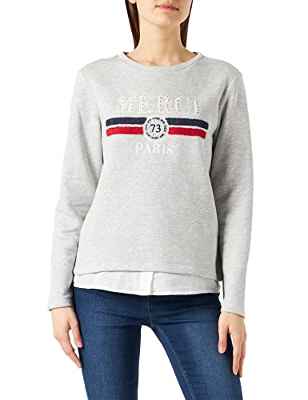 Springfield Sudadera Bimateria Merci, Gris Medio, M para Mujer