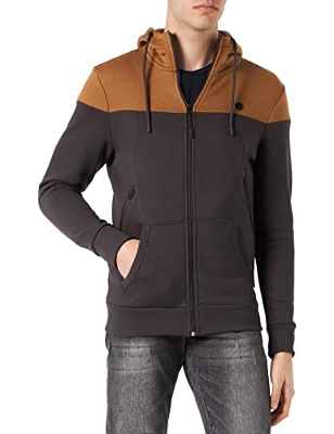 SPRINGFIELD Sudadera Capucha Abierta Block, Tostado, L para Hombre