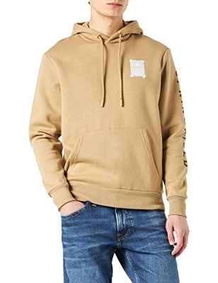 Springfield Sudadera Capucha Terry, Beige/Camel, L para Hombre