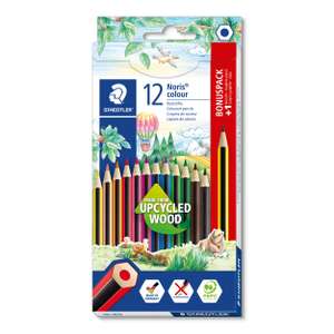 STAEDTLER Estuche de cartón con 12 lápices de colores + GRATIS 1 lápiz de grafito Noris HB